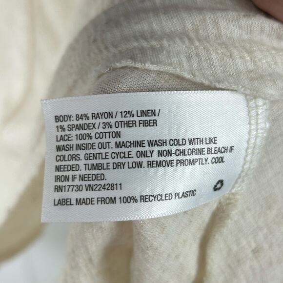 Knox Rose Women Sleeveless Distressed Tank Top Boho Western Beach Cream Size XXL - Picture 5 of 7